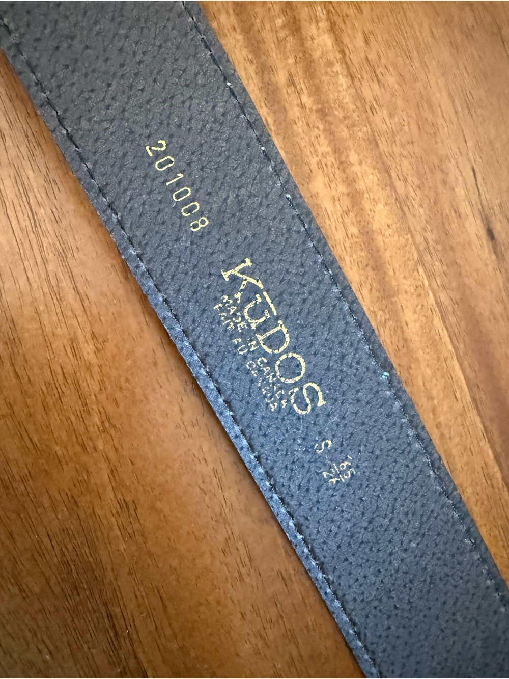Vintage Green Suede Kudos Belt With The Uniquely Shaped Gold Buckle, Small View 2